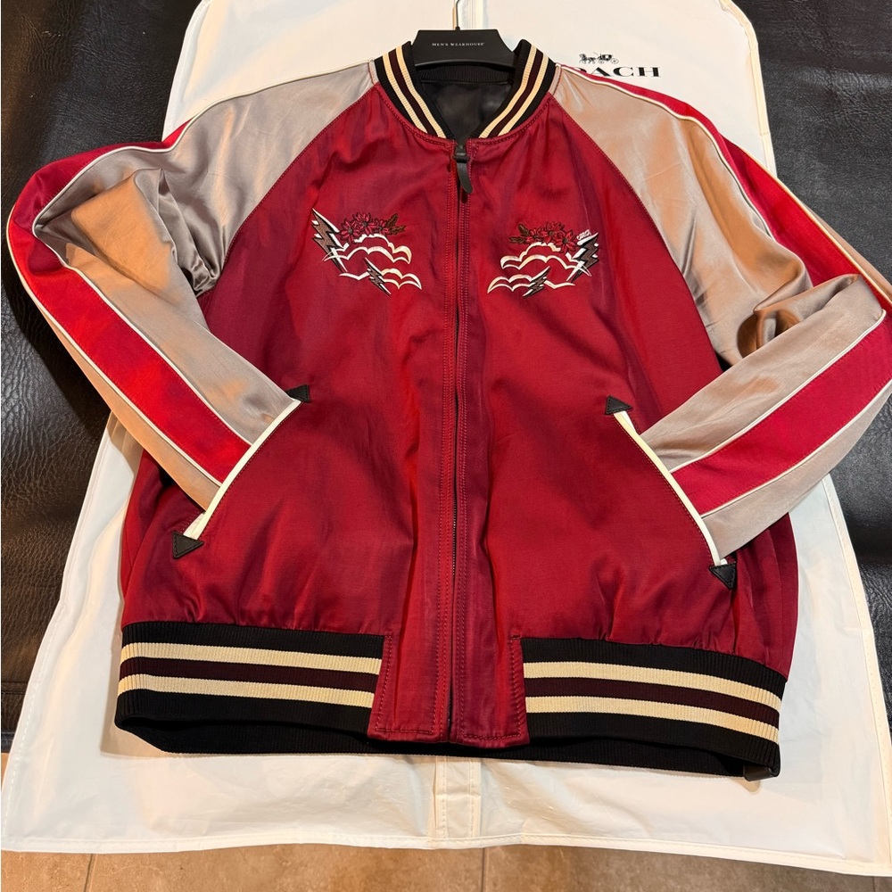 Coach Red and Silver Men's Jacket